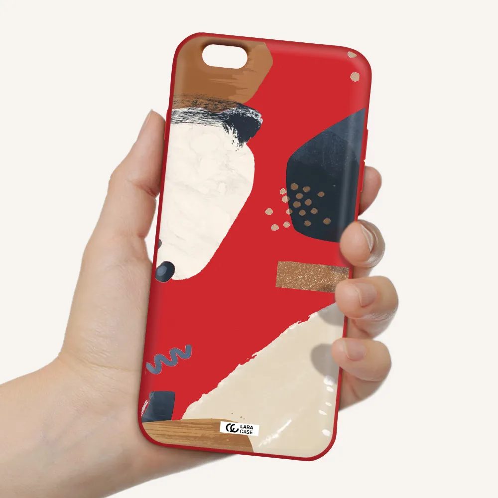 Abstract Design Apple iPhone 6 plus Silicone Imperial Red Case