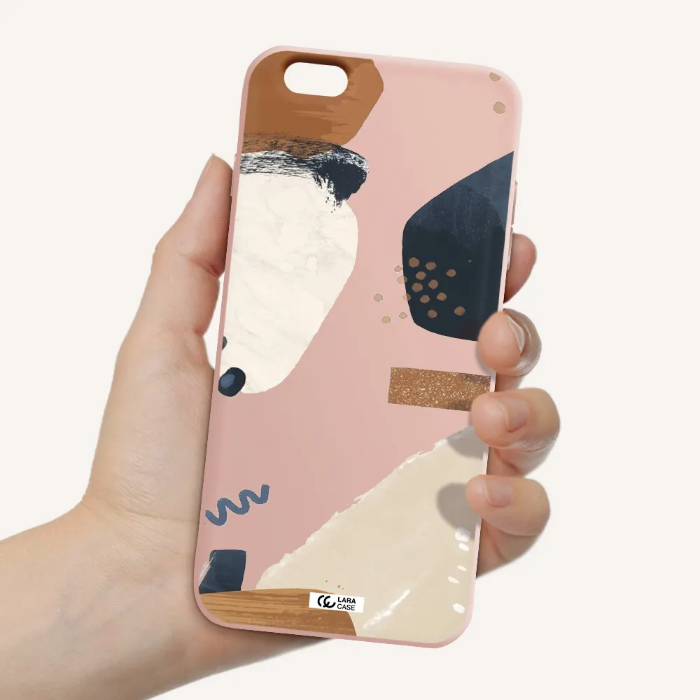Abstract Design Apple iPhone 6 plus Silicone pastel pink Case