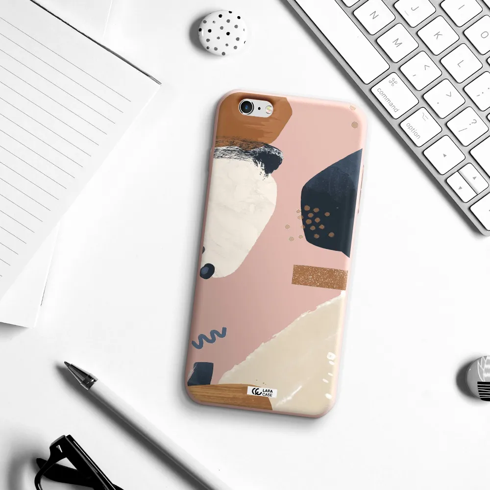 Abstract Design Apple iPhone 6 plus Silicone pastel pink Case