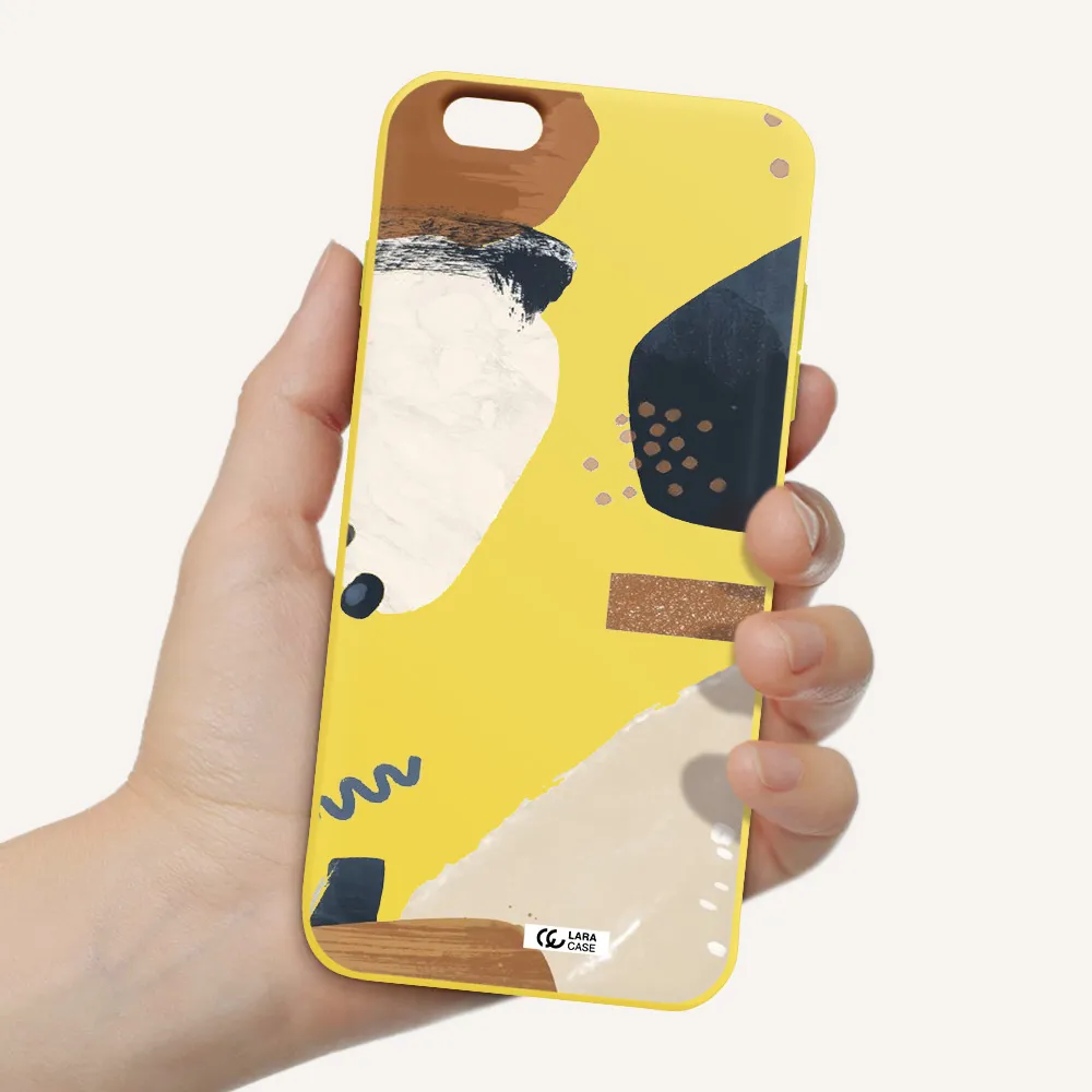 Abstract Design Apple iPhone 6 s plus Silicone canary yellow Case