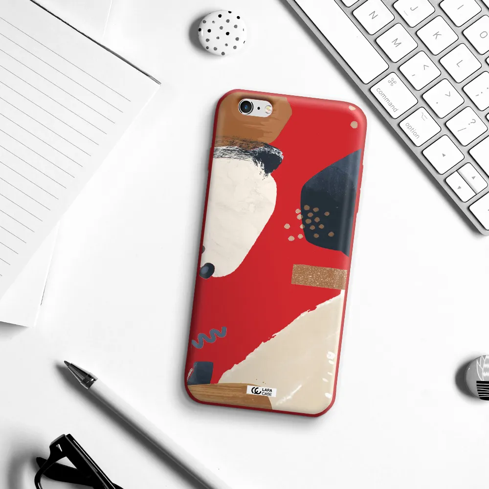 Abstract Design Apple iPhone 6 s plus Silicone Imperial Red Case
