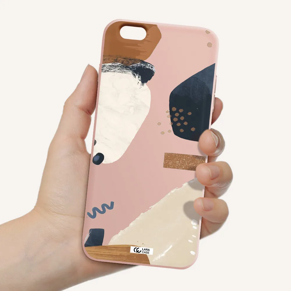 Abstract Design Apple iPhone 6 s plus Silicone pastel pink Case