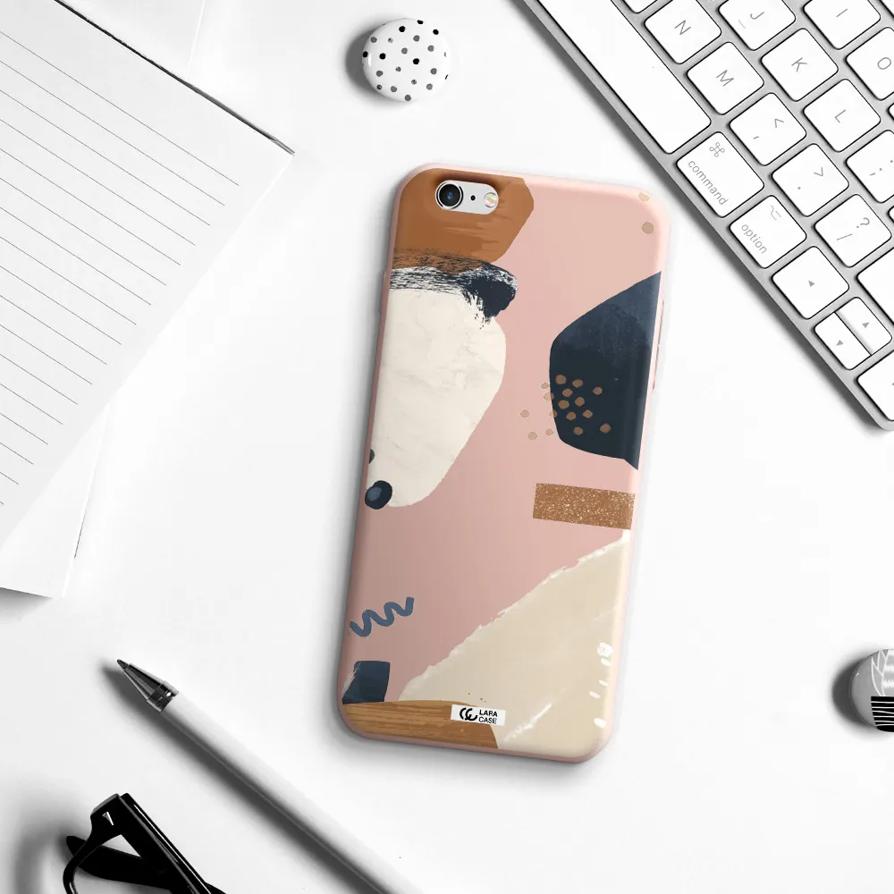 Abstract Design Apple iPhone 6 s plus Silicone pastel pink Case