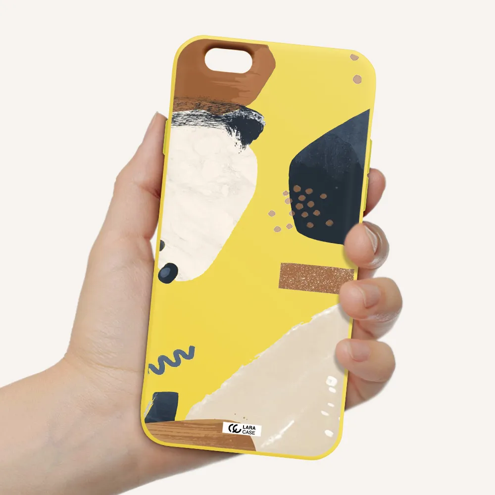 Abstract Design Apple iPhone 6 Silicone canary yellow Case