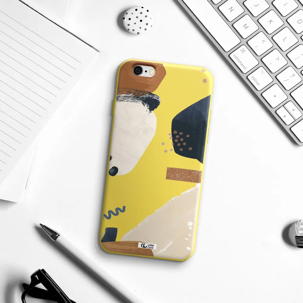 Abstract Design Apple iPhone 6 Silicone canary yellow Case