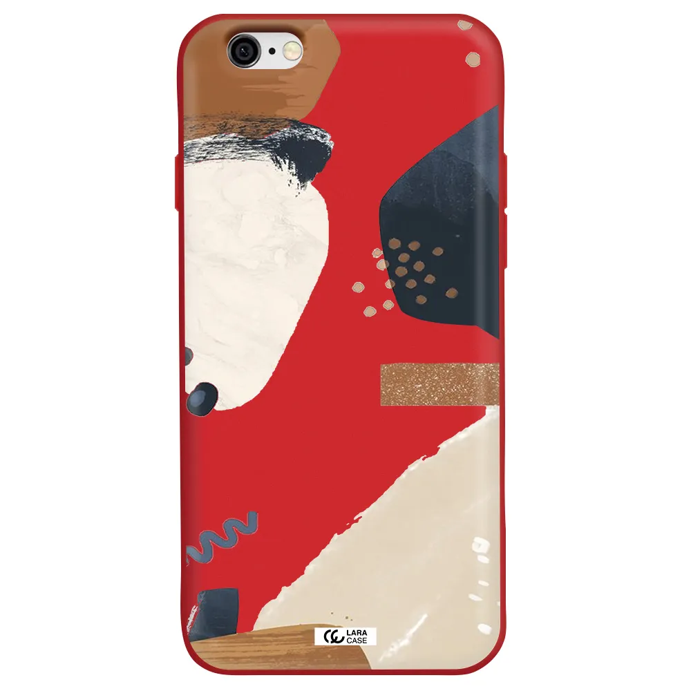Abstract Design Apple iPhone 6 Silicone Imperial Red Case
