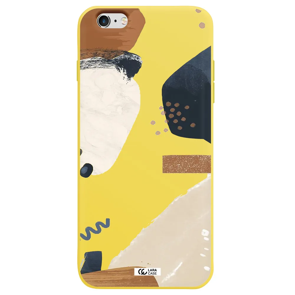 Abstract Design Apple iPhone 6S Silicone canary yellow Case