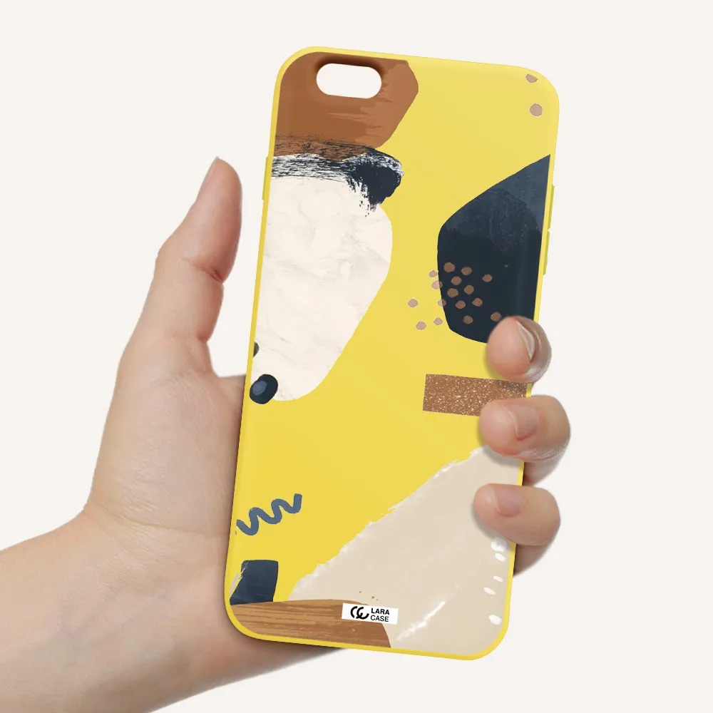 Abstract Design Apple iPhone 6S Silicone canary yellow Case