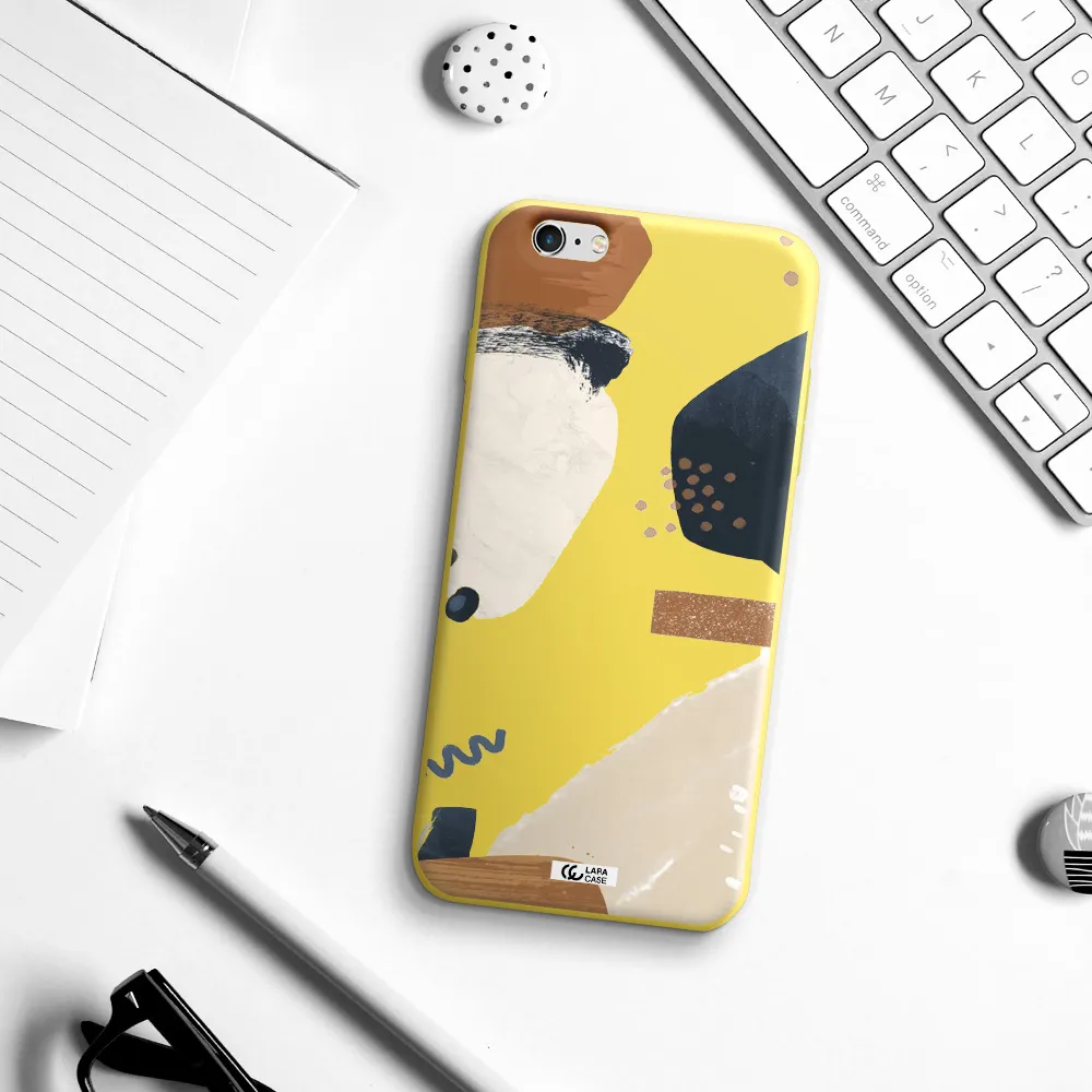 Abstract Design Apple iPhone 6S Silicone canary yellow Case