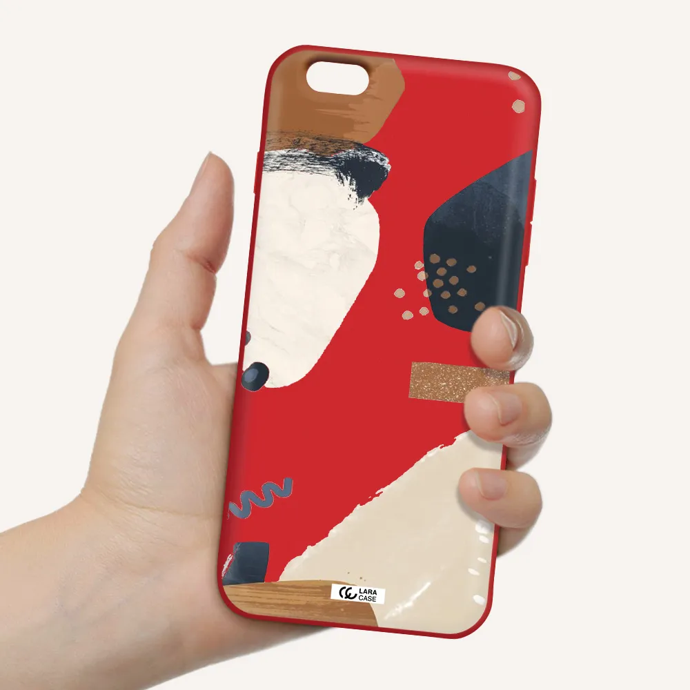 Abstract Design Apple iPhone 6S Silicone Imperial Red Case