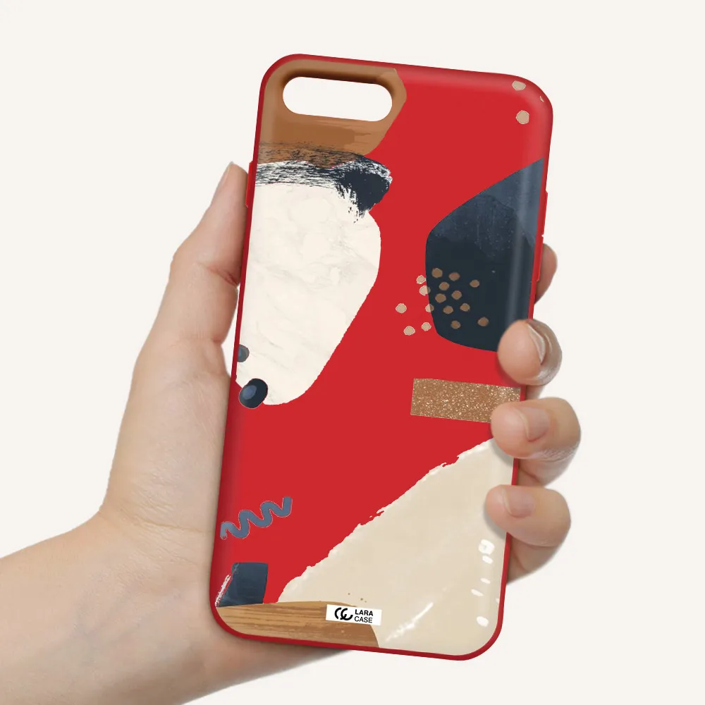 Abstract Design Apple iPhone 7 plus Silicone Imperial Red Case