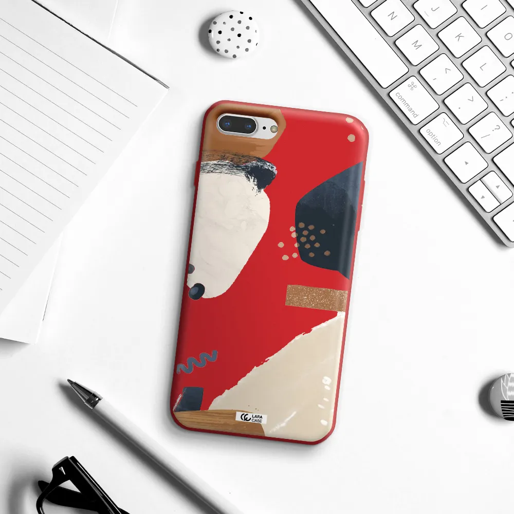 Abstract Design Apple iPhone 7 plus Silicone Imperial Red Case