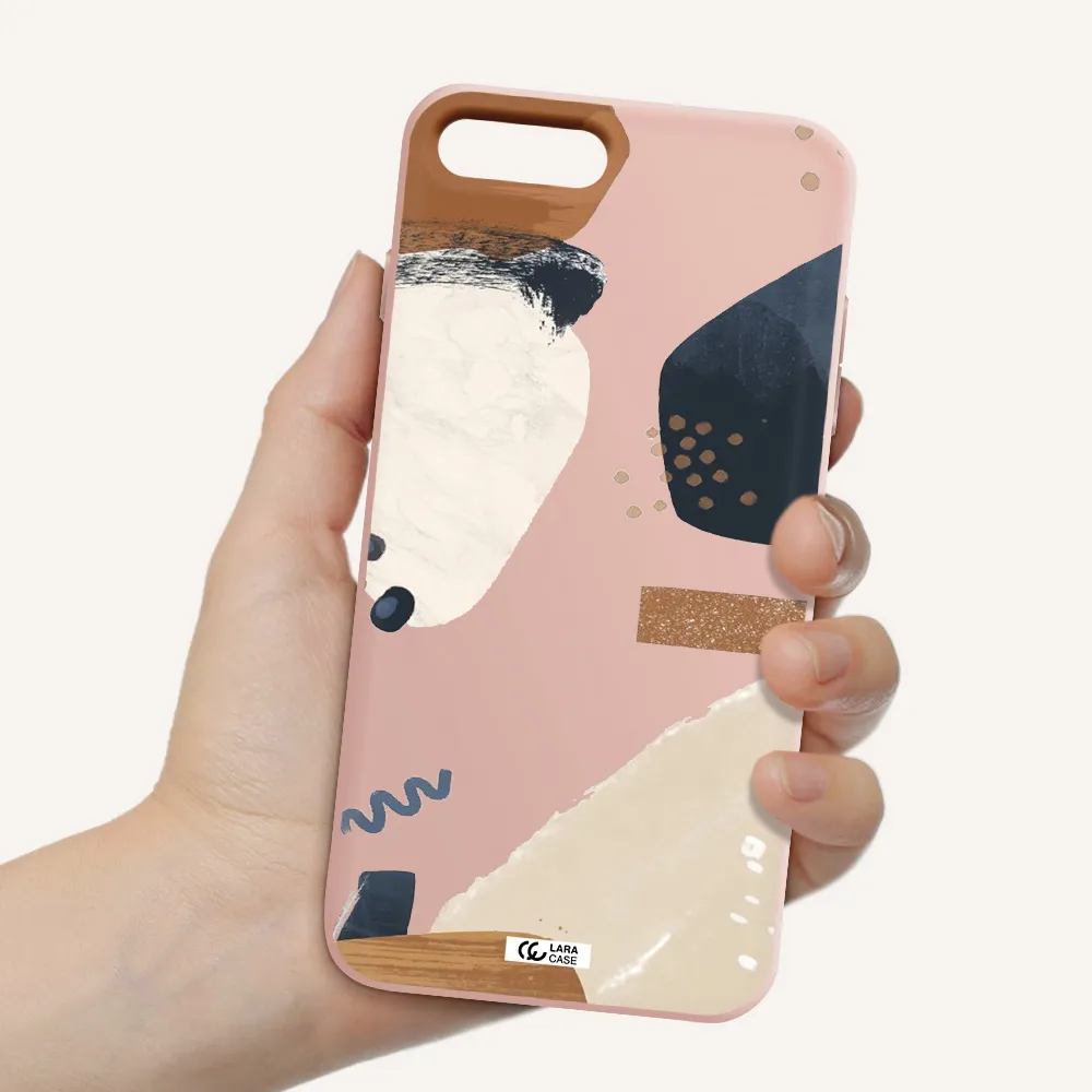 Abstract Design Apple iPhone 7 plus Silicone pastel pink Case