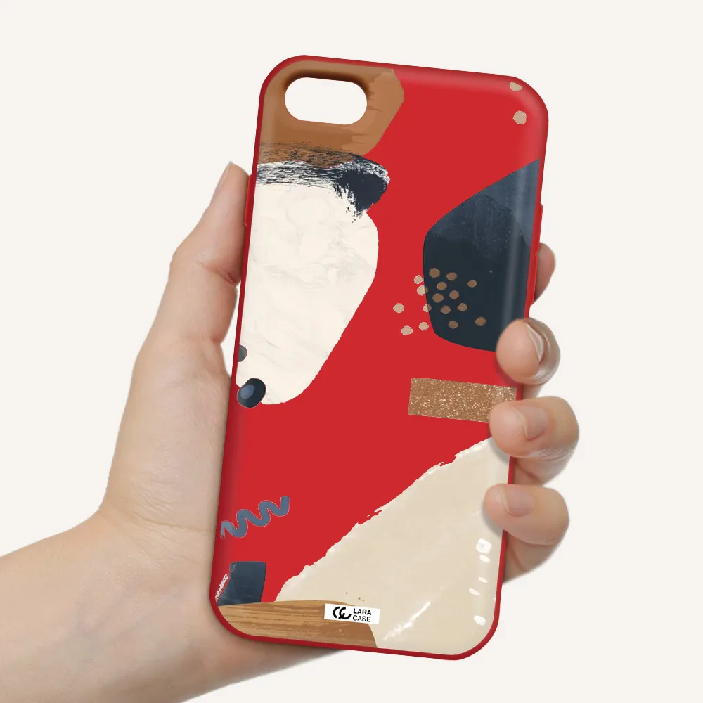 Abstract Design Apple iPhone 7 Silicone Imperial Red Case