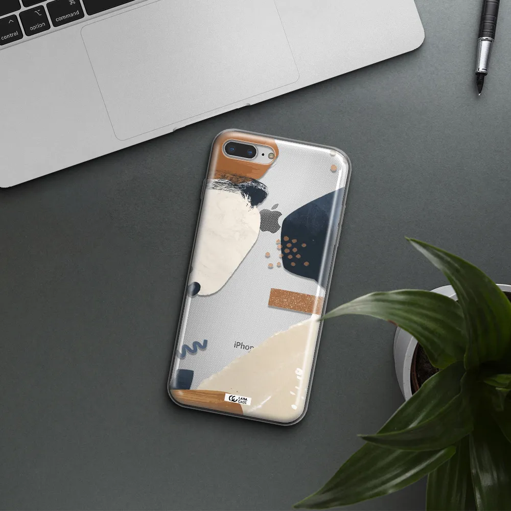 Abstract Design Apple iPhone 8 plus Clear TPU Case