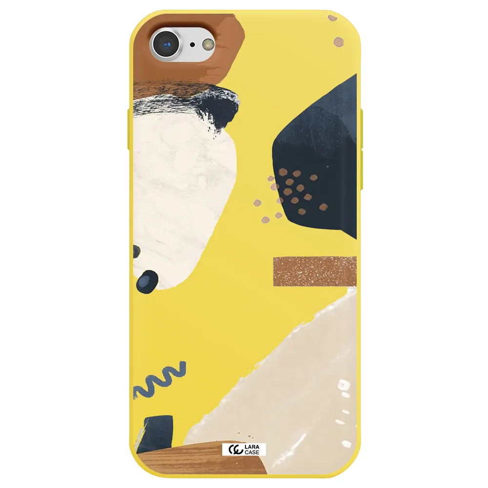 Abstract Design Apple iPhone 8 Silicone canary yellow Case