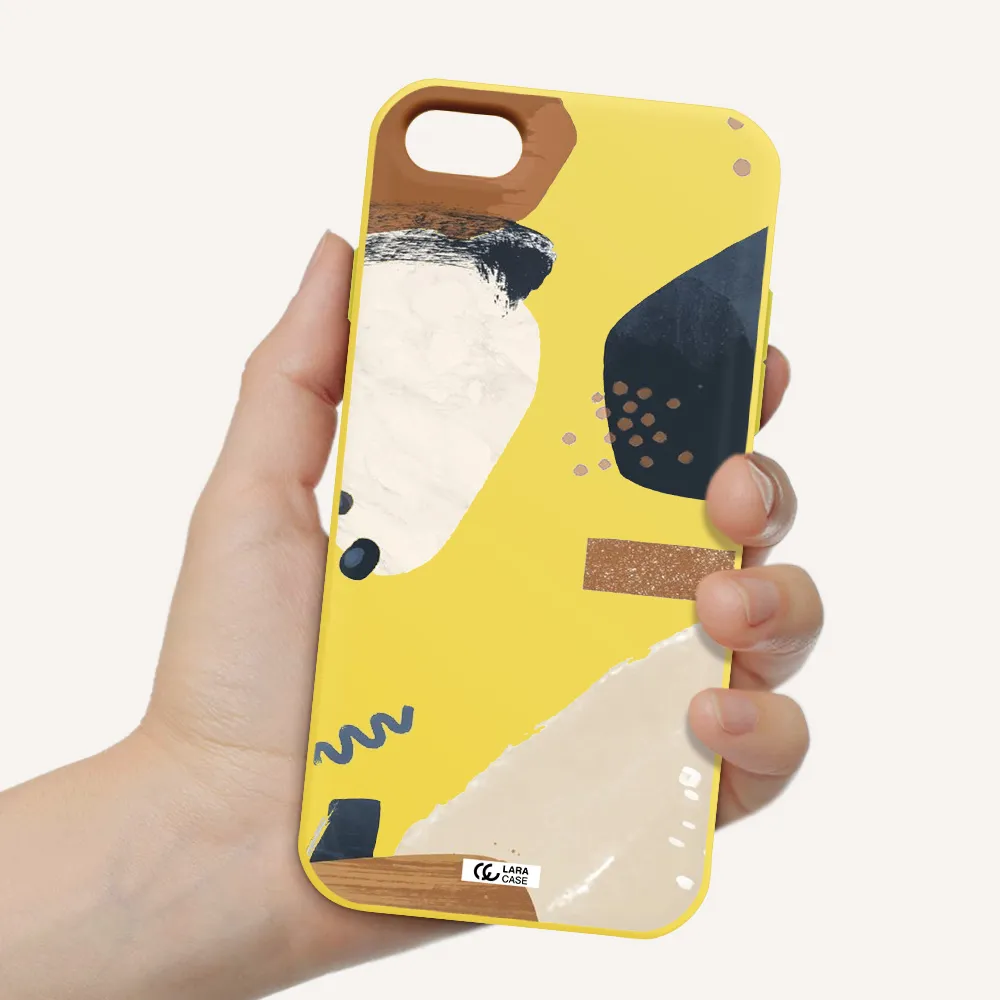 Abstract Design Apple iPhone 8 Silicone canary yellow Case