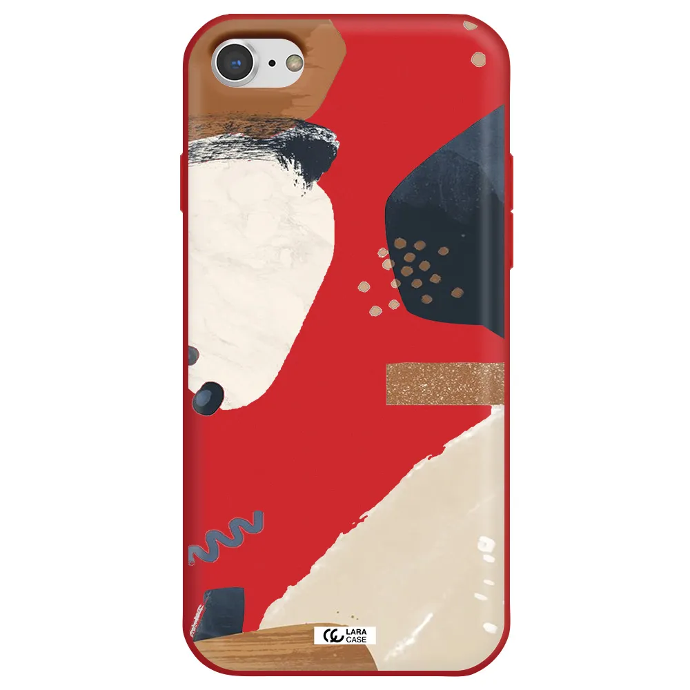 Abstract Design Apple iPhone 8 Silicone Imperial Red Case