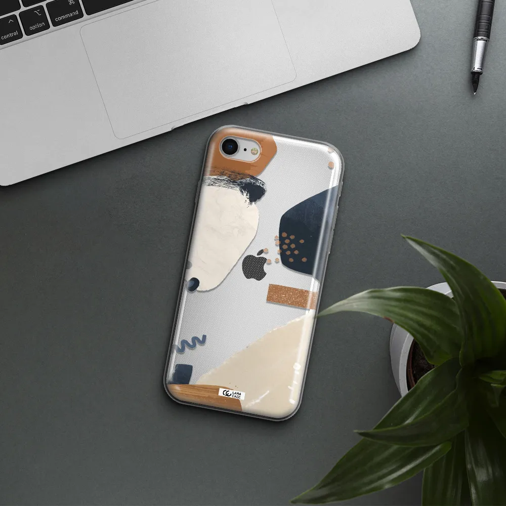 Abstract Design Apple Iphone Se 2020 Clear Tpu Case