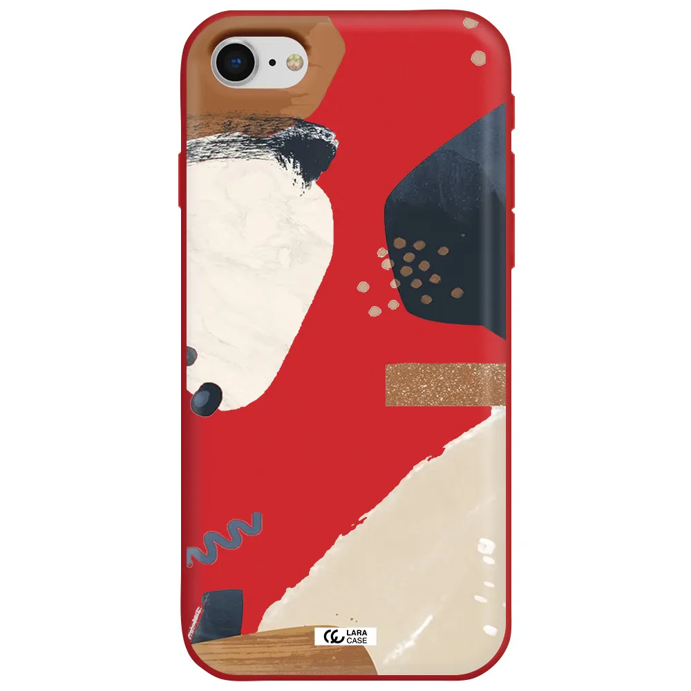 Abstract Design Apple iPhone se 2020 Silicone Imperial Red Case