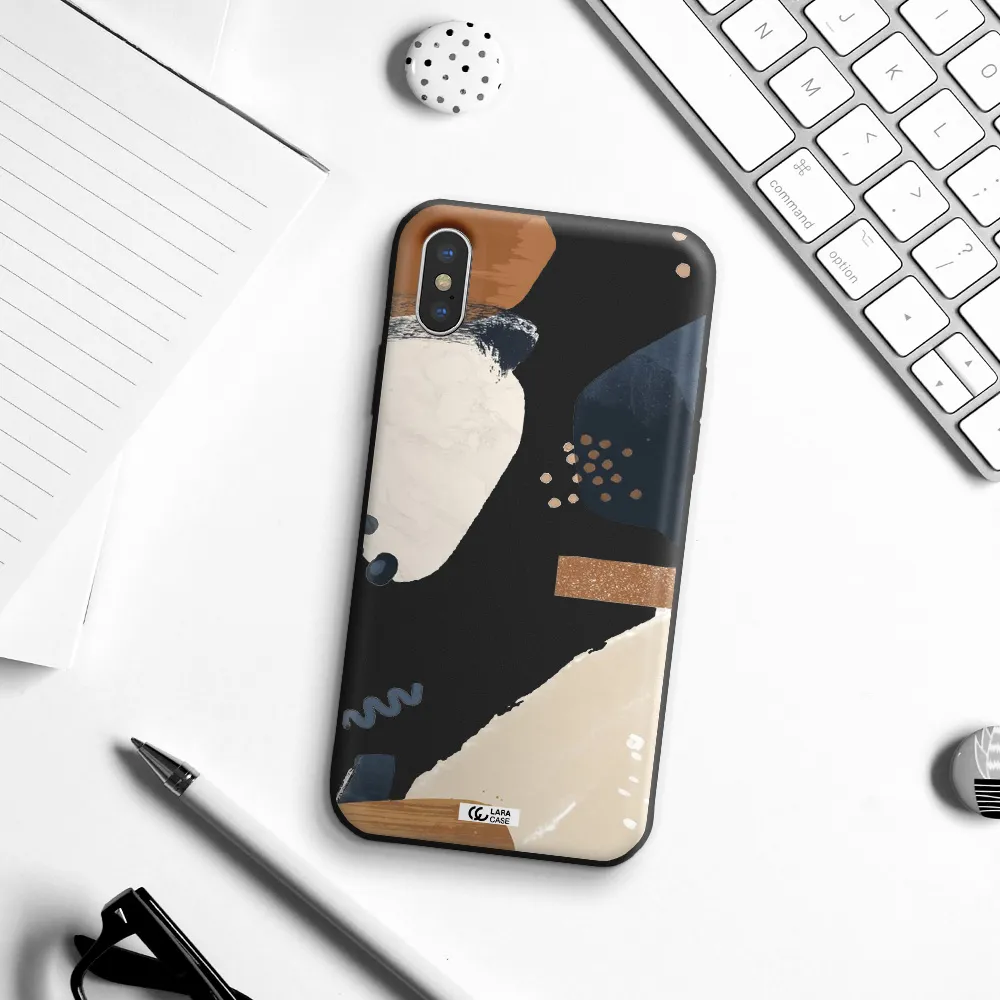 Abstract Design Apple iPhone X Silicone black Case