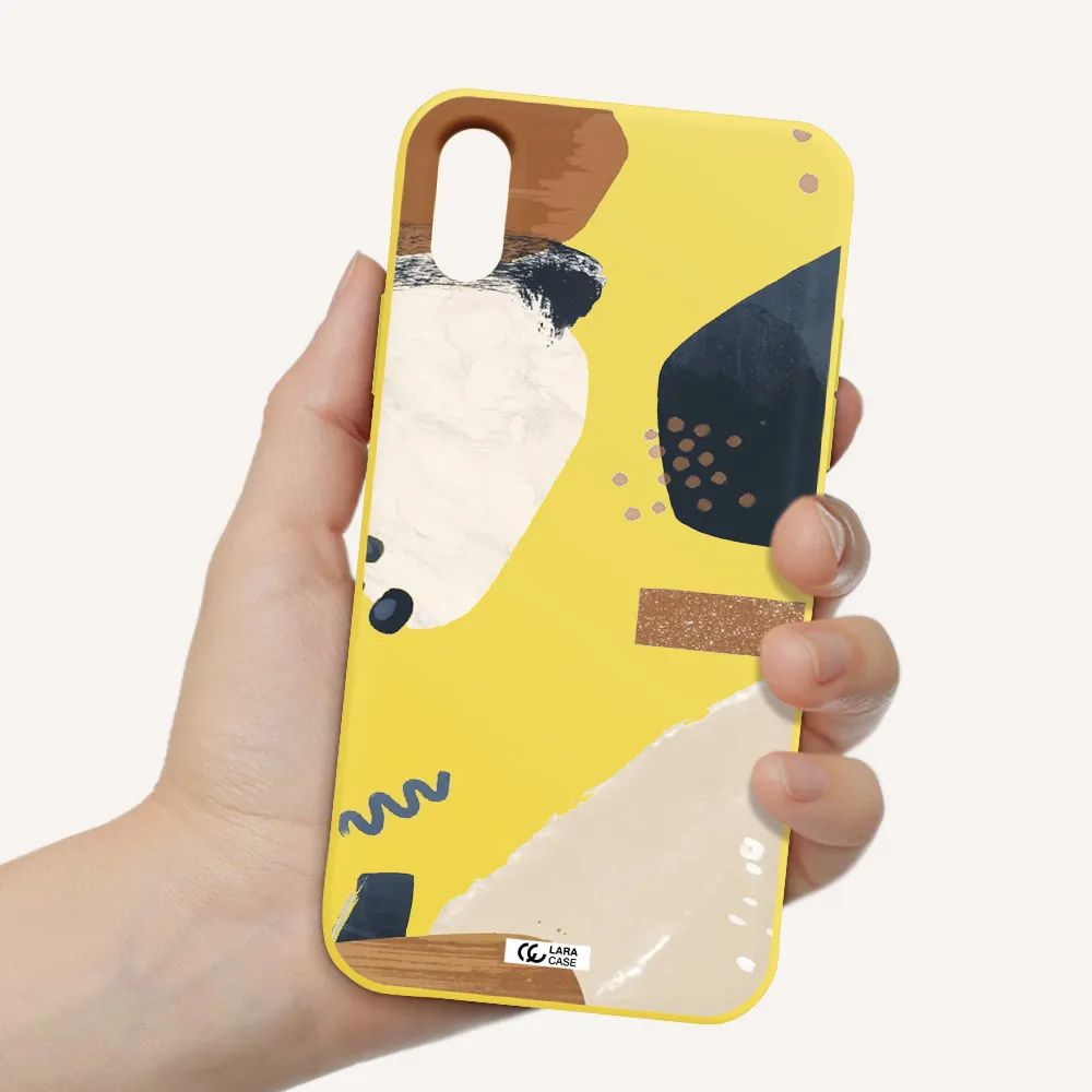 Abstract Design Apple iPhone X Silicone canary yellow Case