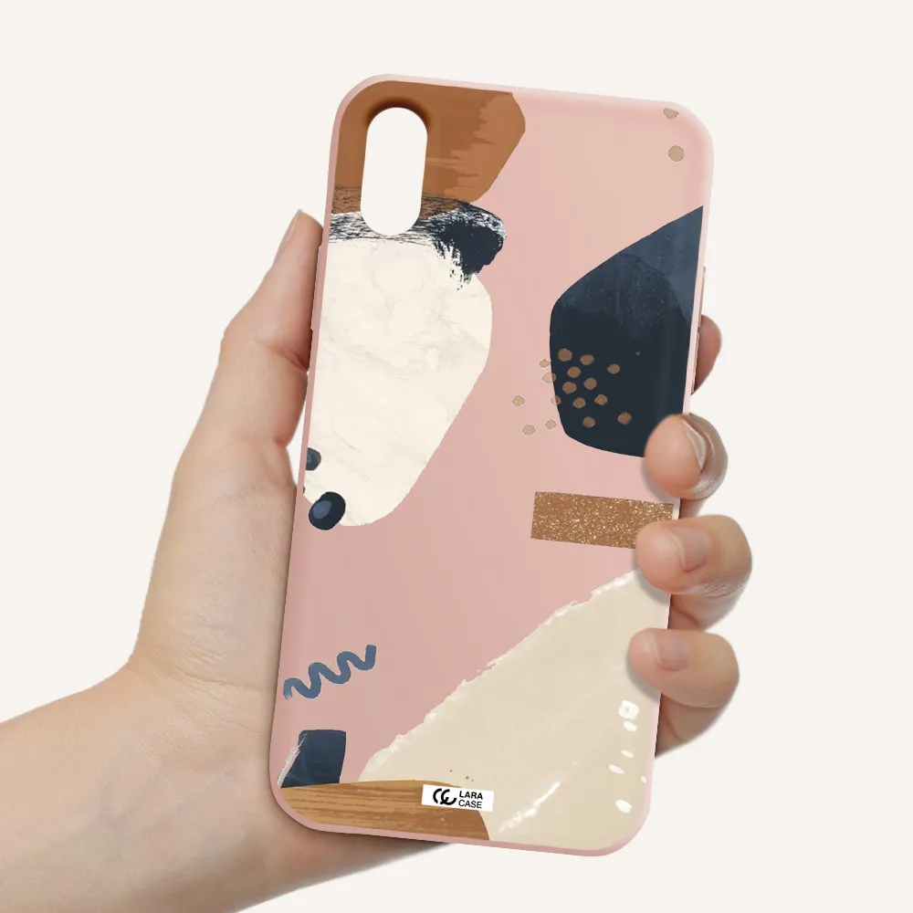 Abstract Design Apple iPhone X Silicone pastel pink Case