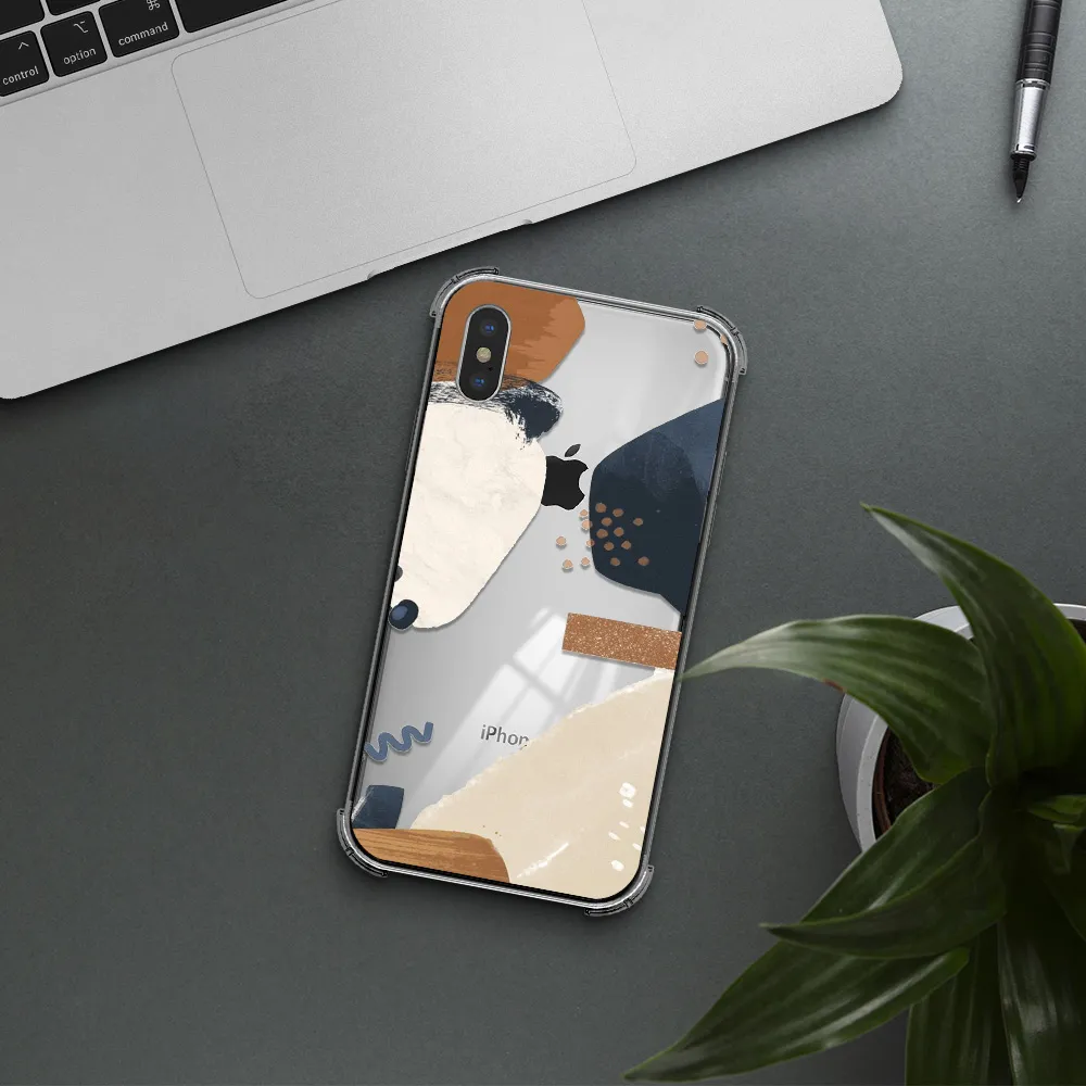 Abstract Design Apple iPhone XS Clear PC Case