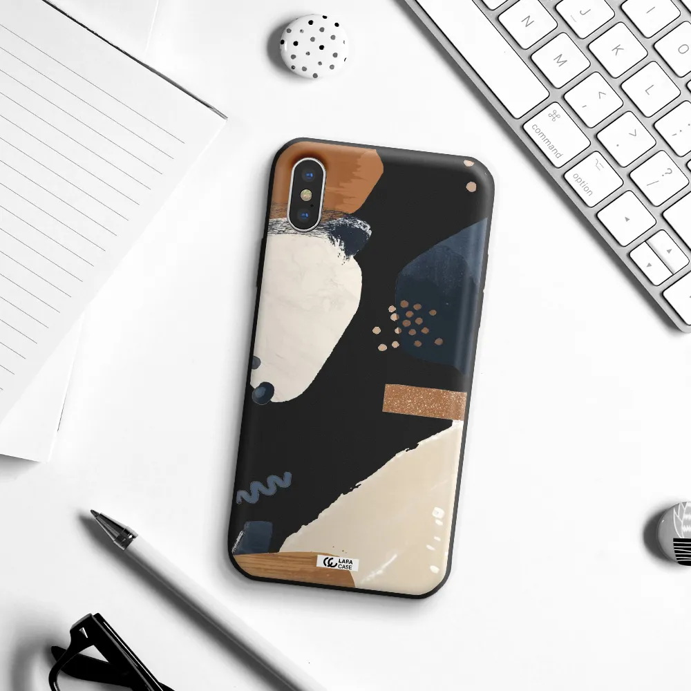 Abstract Design Apple iPhone XS Silicone black Case