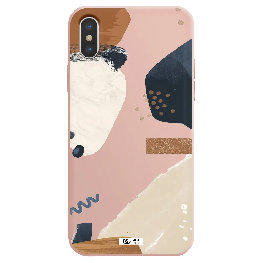 Abstract Design Apple iPhone XS Silicone pastel pink Case