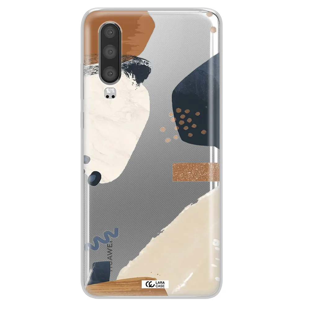 Abstract Design Huawei P30 Clear TPU Case