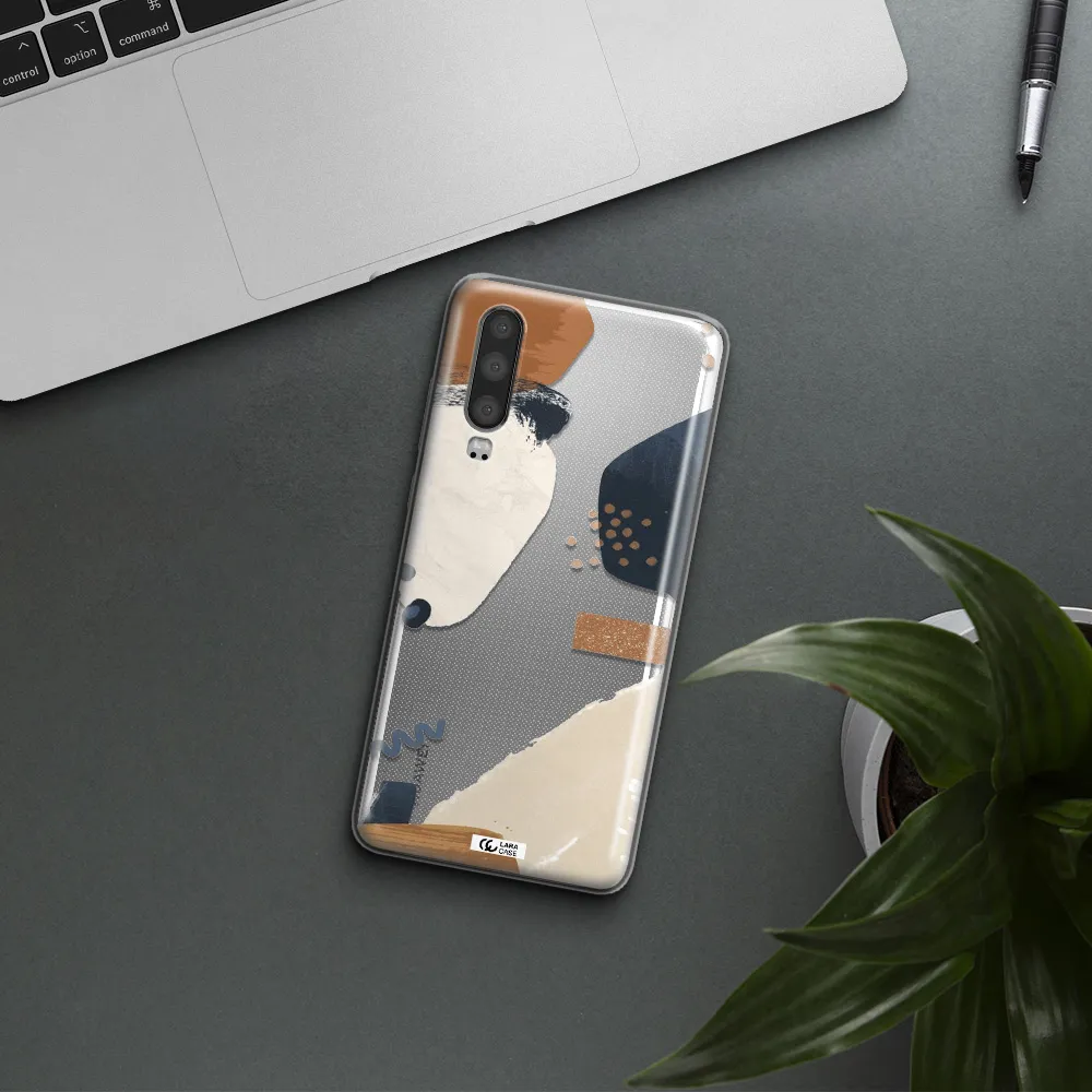 Abstract Design Huawei P30 Clear TPU Case