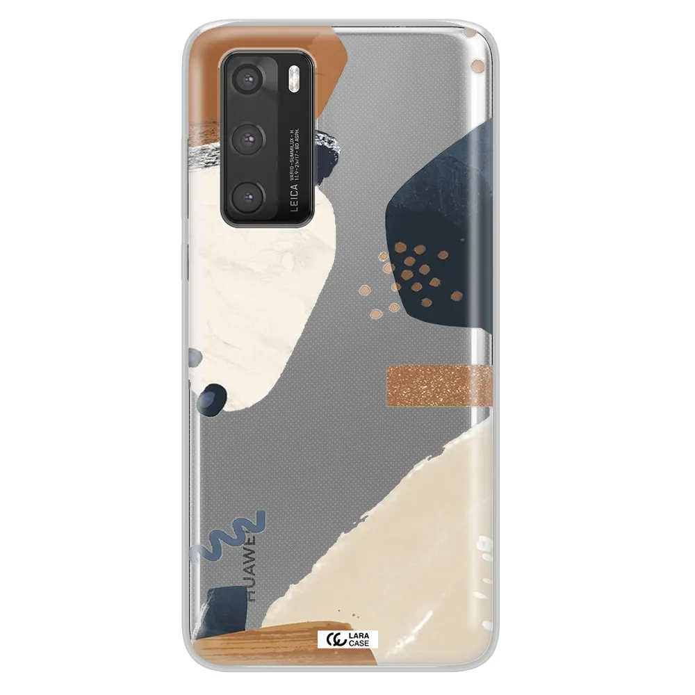 Abstract Design Huawei P40 Clear TPU Case