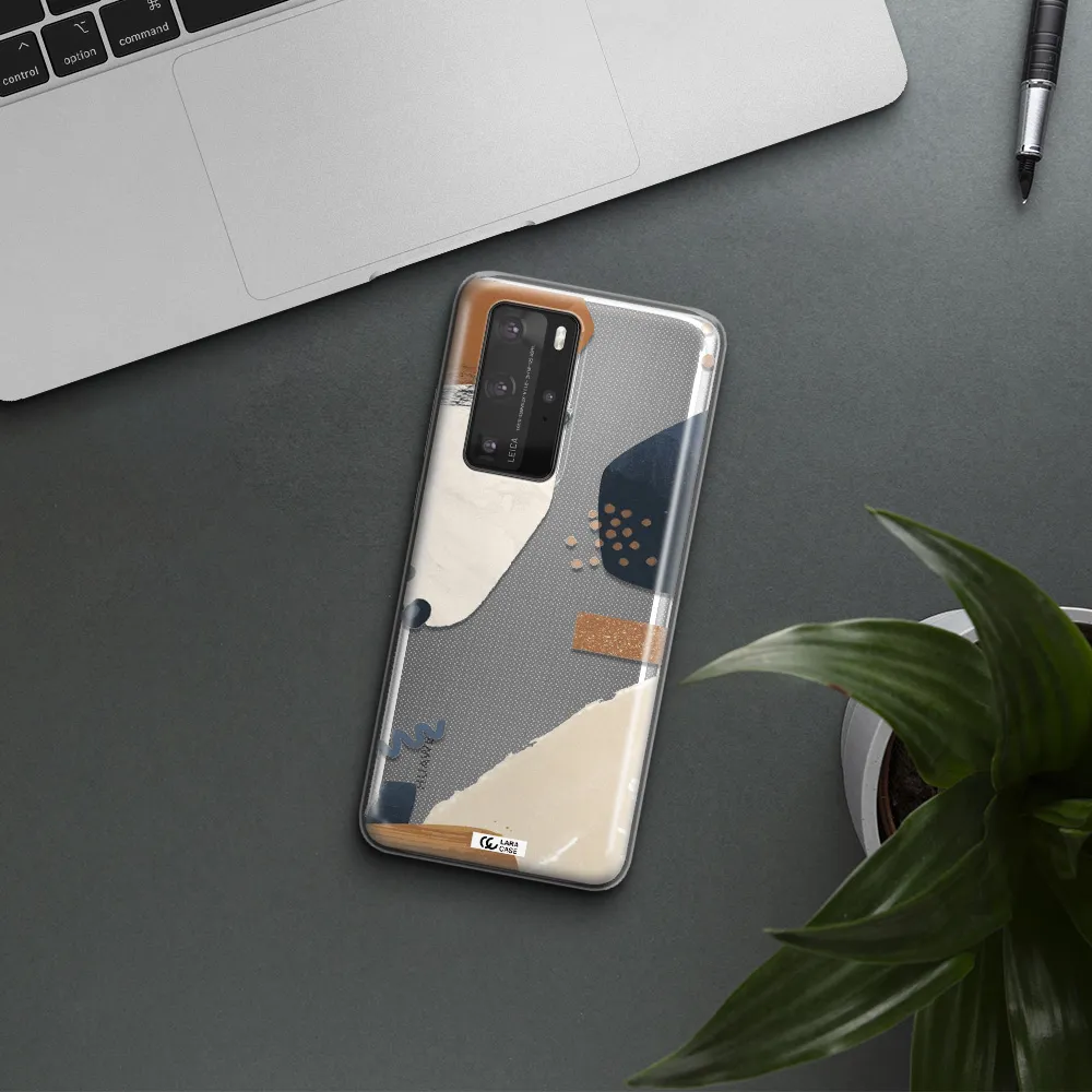 Abstract Design Huawei P40 Pro Clear TPU Case
