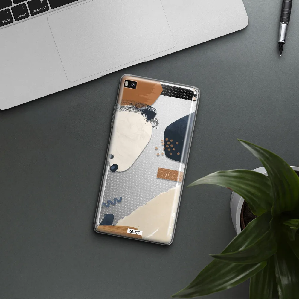 Abstract Design Huawei P8 Clear TPU Case