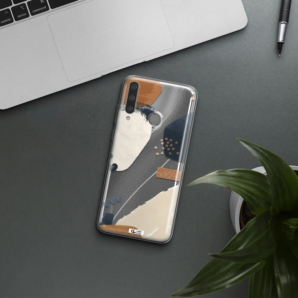 Abstract Design Huawei Y6P Clear TPU Case