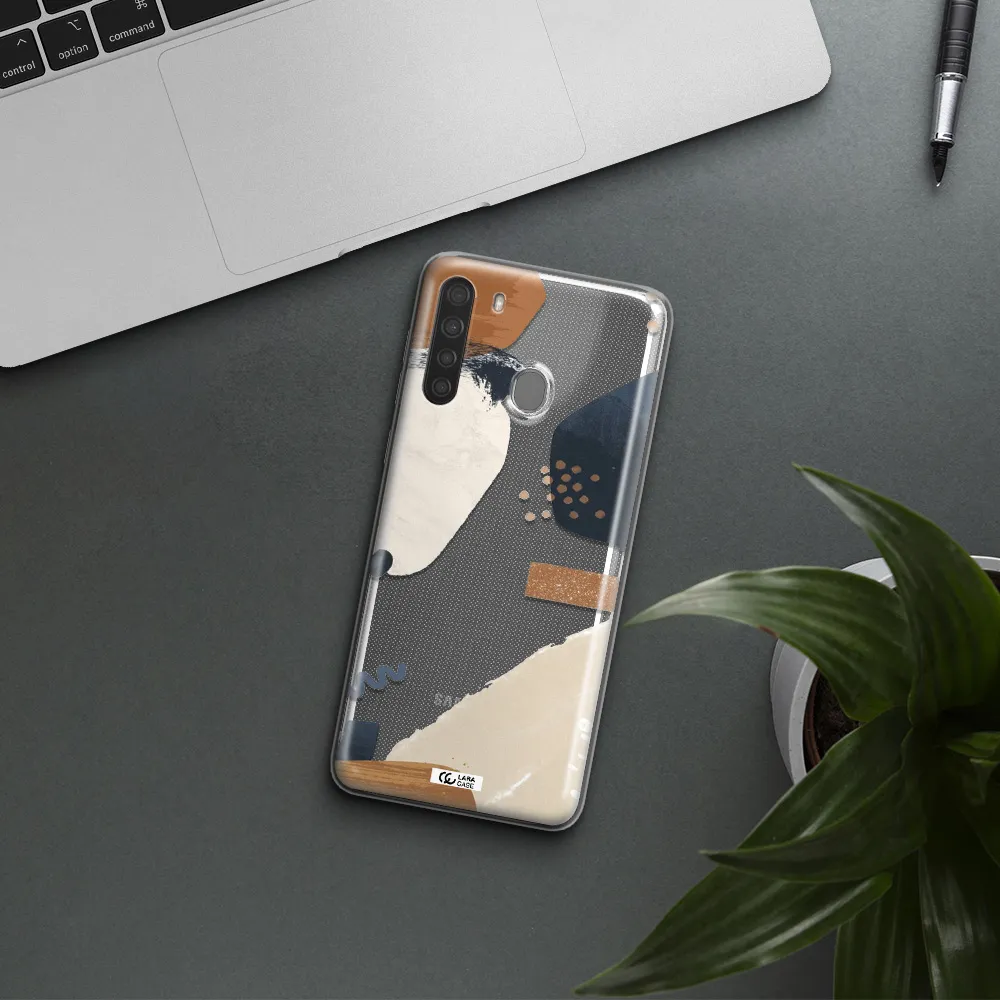 Abstract Design Samsung A21 Clear TPU Case