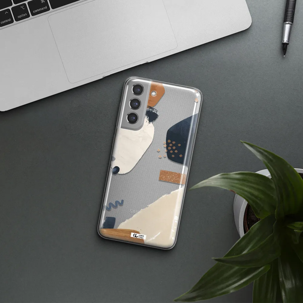 Abstract Design Samsung A21 Fe Clear TPU Case