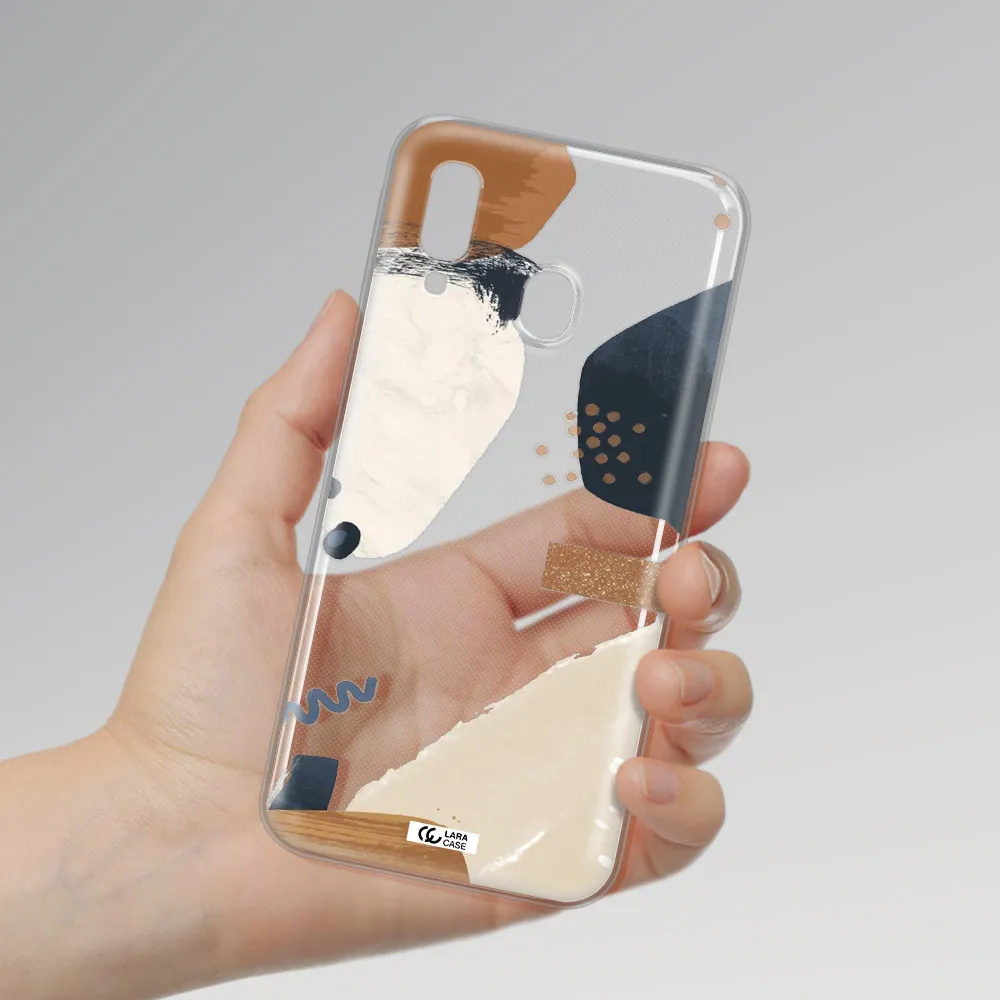 Abstract Design Samsung A40 Clear TPU Case