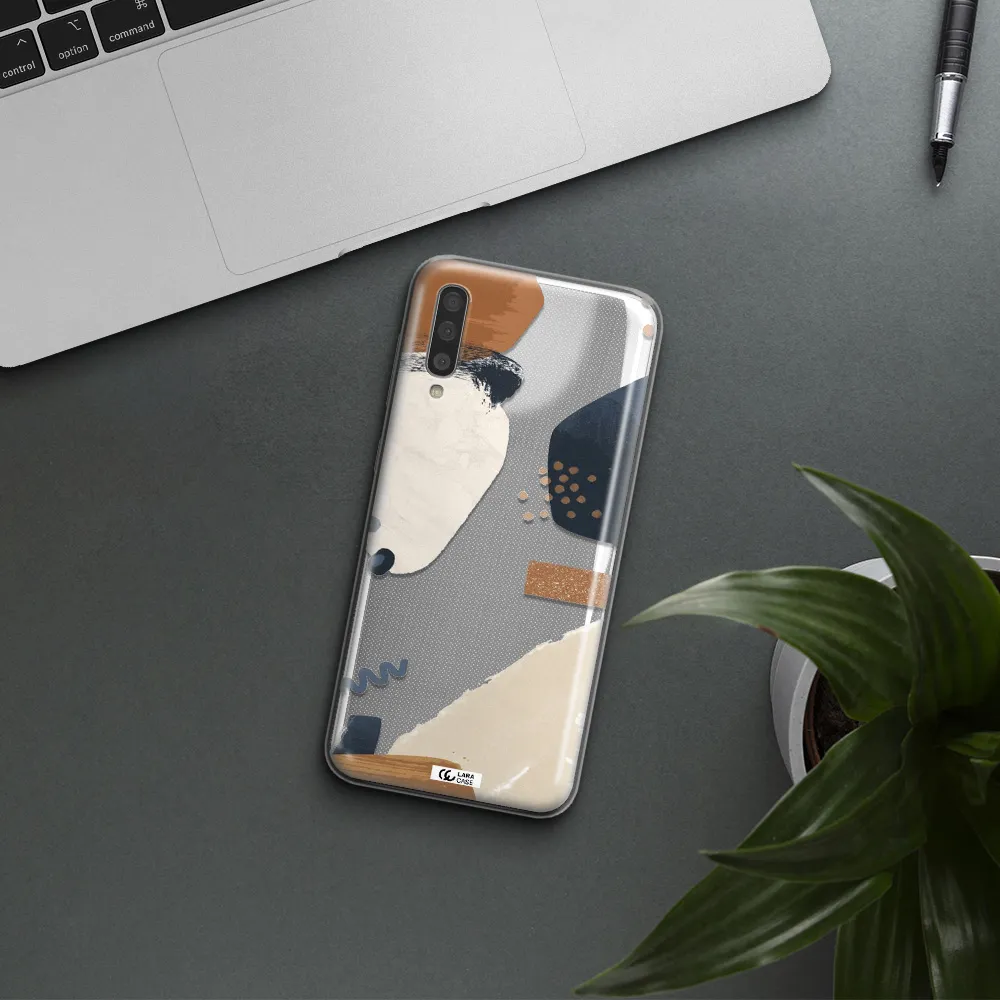 Abstract Design Samsung A50 Clear TPU Case