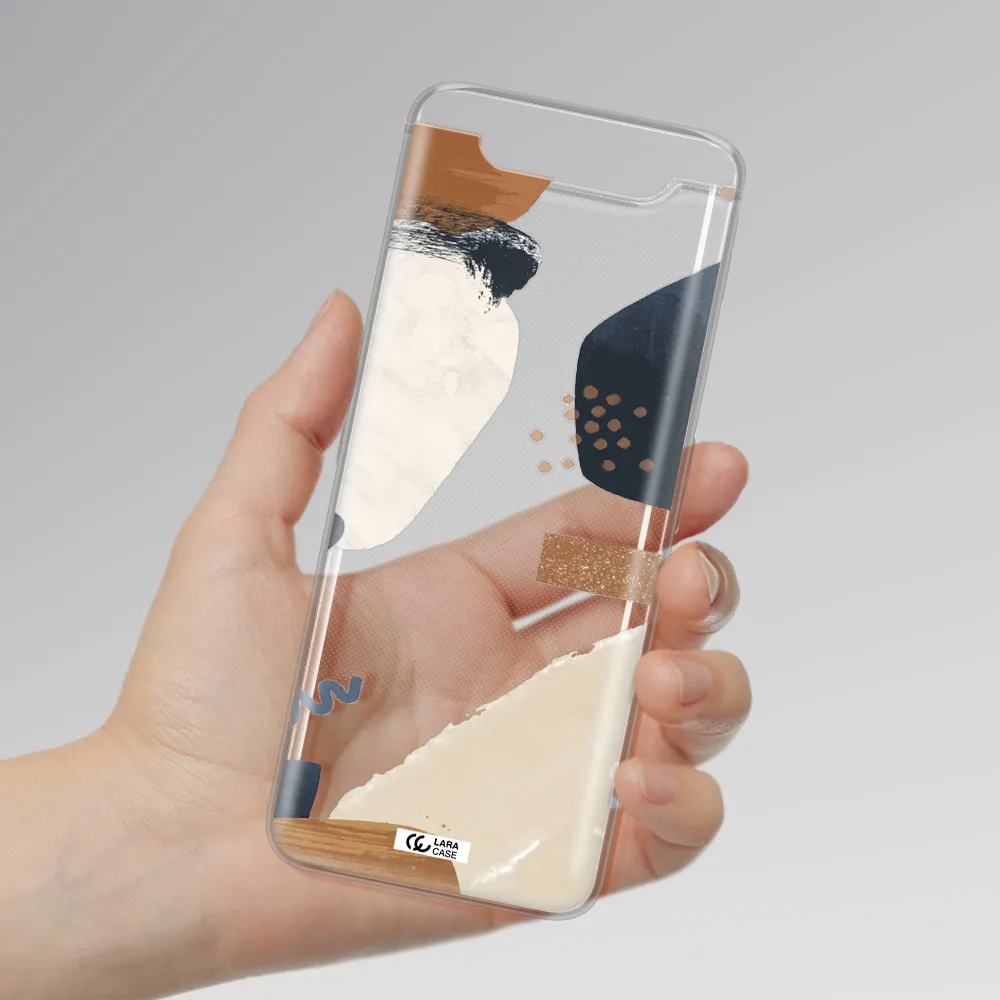 Abstract Design Samsung A80 Clear TPU Case