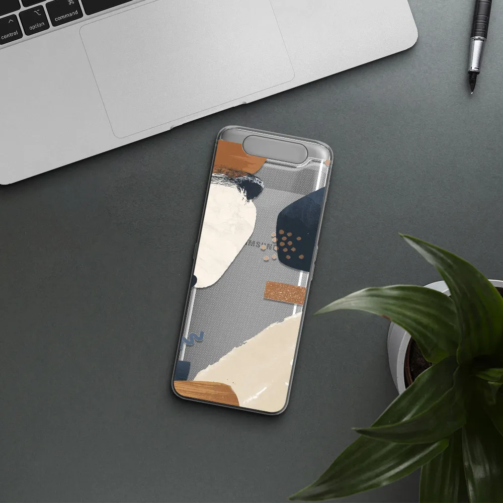 Abstract Design Samsung A80 Clear TPU Case