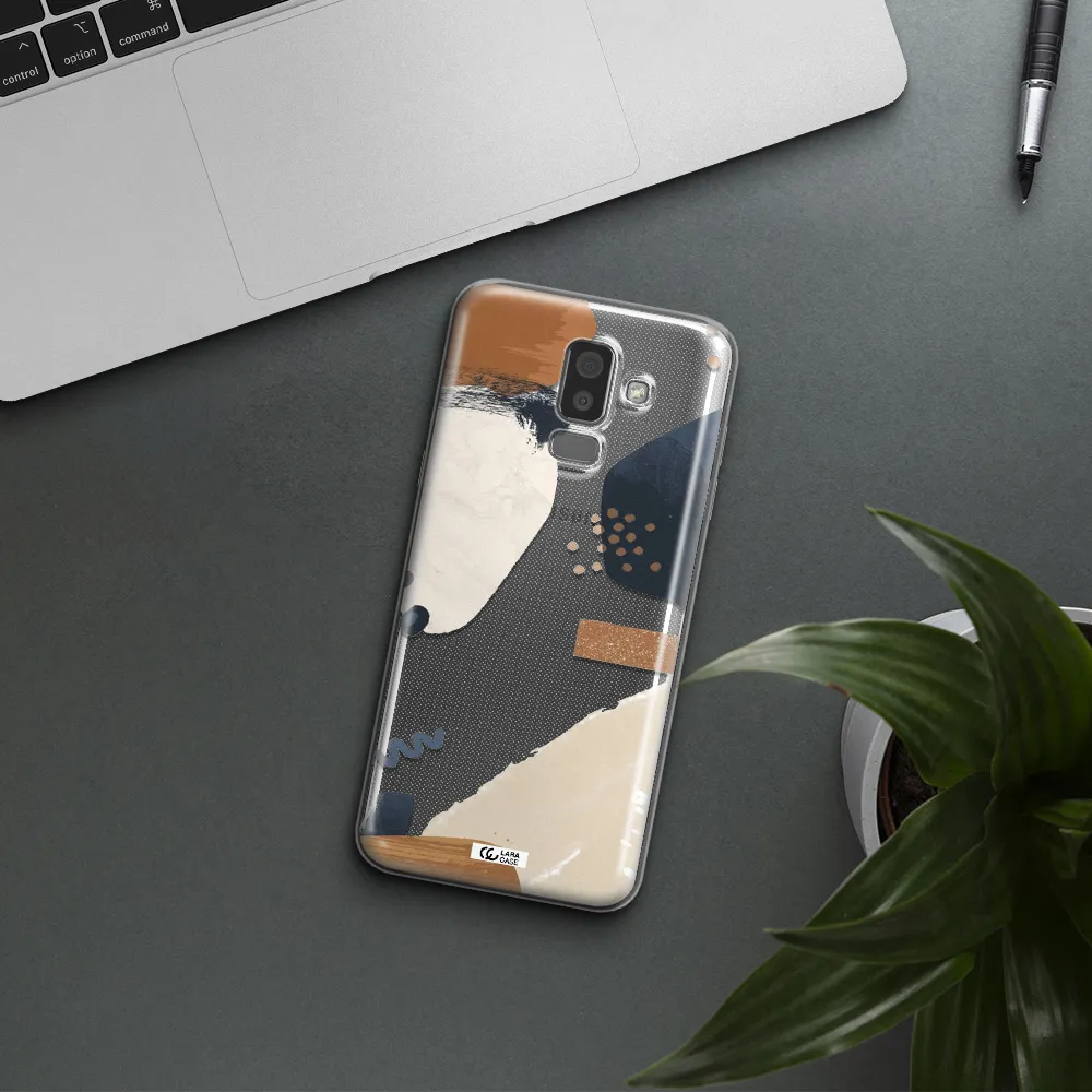 Abstract Design Samsung J8 Clear TPU Case