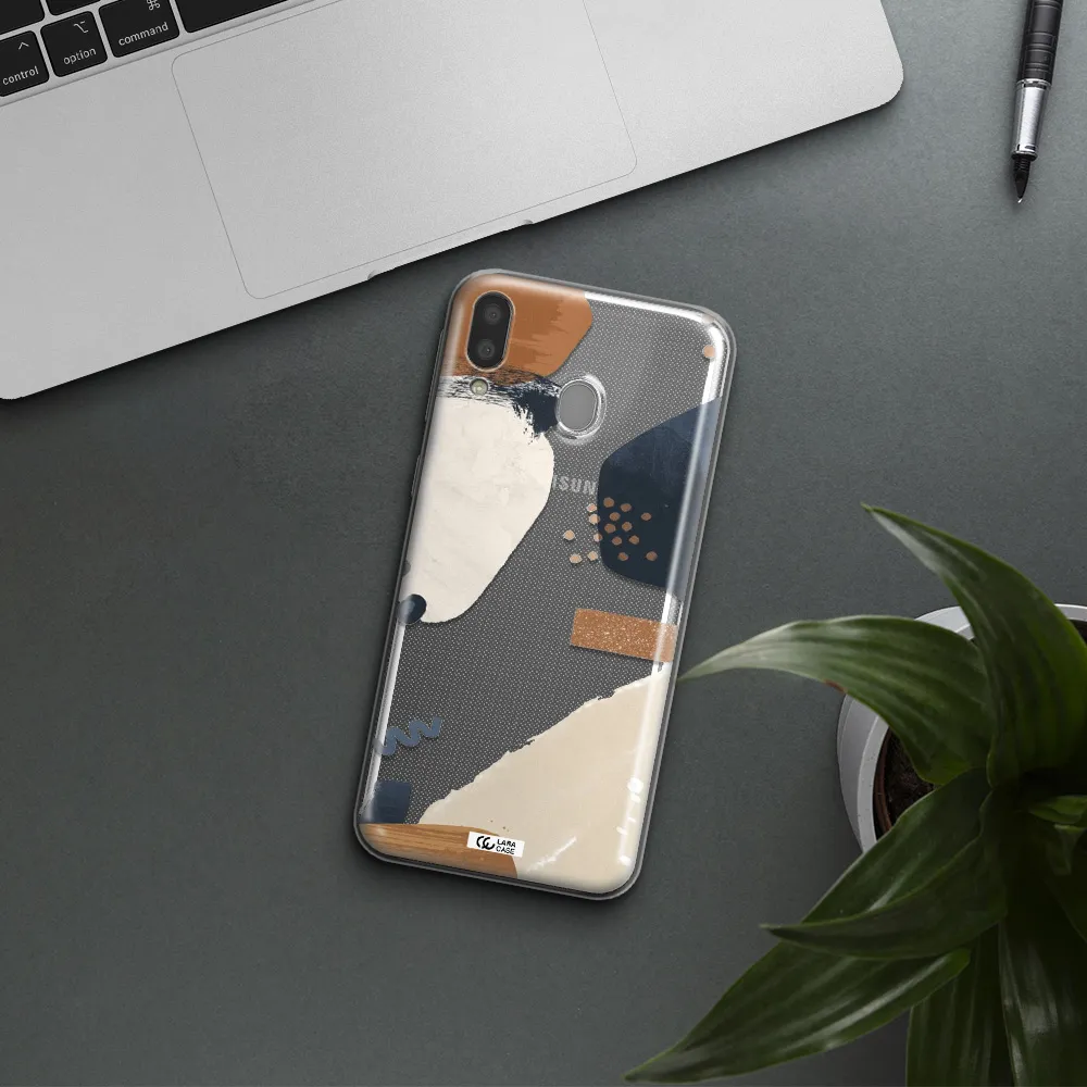 Abstract Design Samsung M20 Clear TPU Case