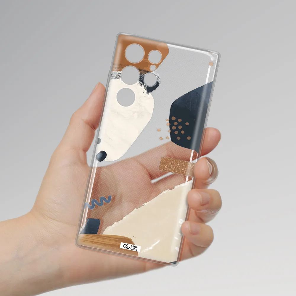 Abstract Design Samsung S 22 Ultra Clear TPU Case