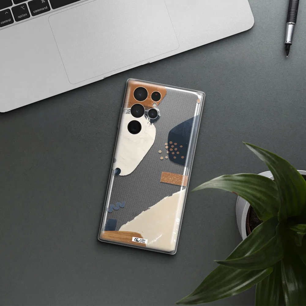 Abstract Design Samsung S 22 Ultra Clear TPU Case