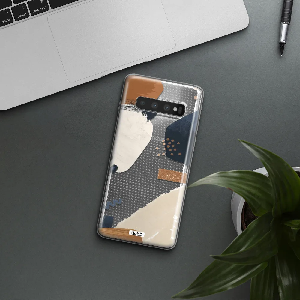 Abstract Design Samsung S10 Plus Clear TPU Case
