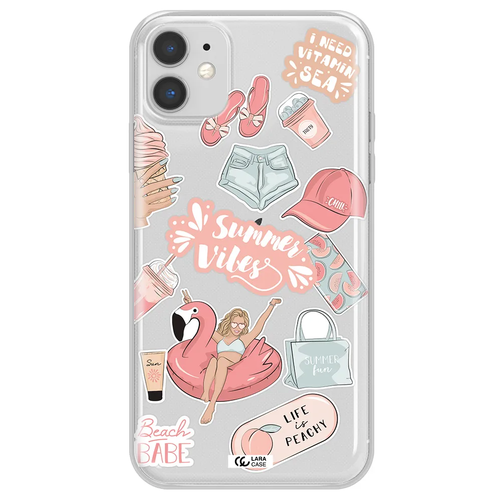 Summer Vibes Sticker Apple iPhone 11 Clear TPU Case