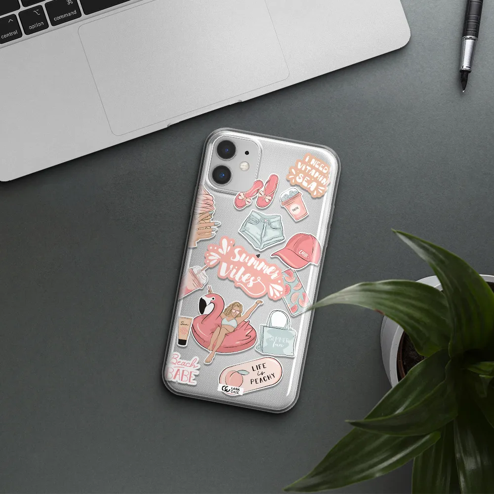 Summer Vibes Sticker Apple iPhone 11 Clear TPU Case