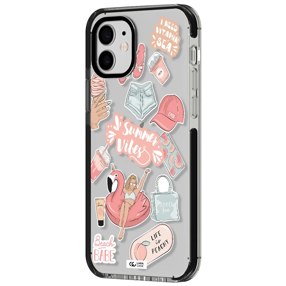 Summer Vibes Sticker Apple iPhone 11 impact black border Case